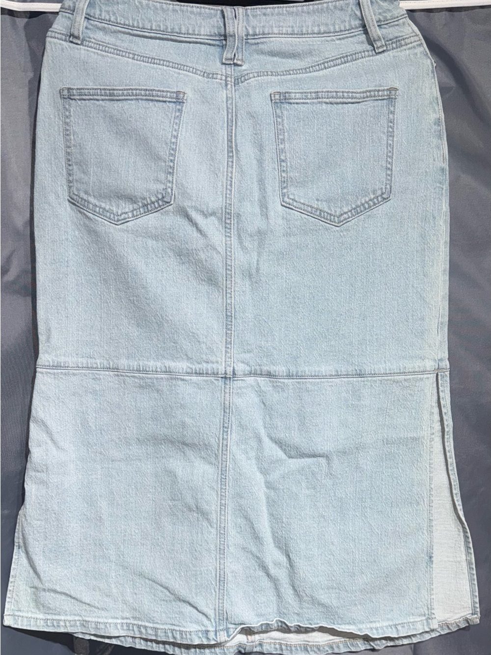 On 34th Women's Split-Seam Denim Midi Skirt, - Picture 6 of 7